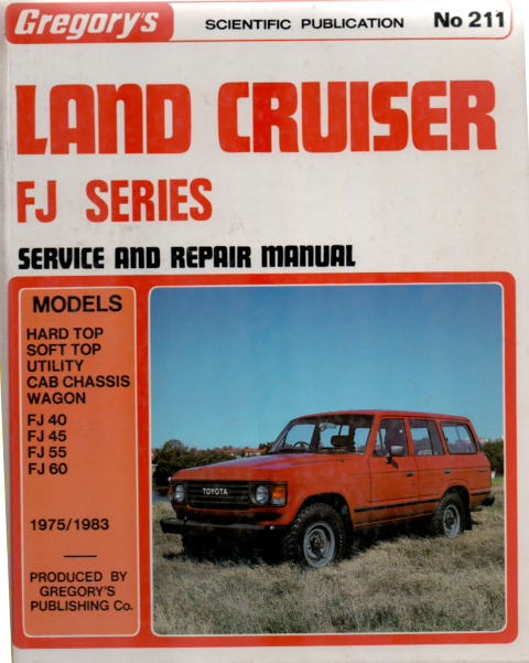 Toyota Landcruiser petrol FJ series repair manual 1975-1983 USED